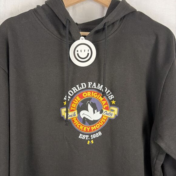 DISNEY X NEFF True Origional Mickey Mouse 1928 Black Sweatshirt Hoodie Large NWT - Picture 2 of 7